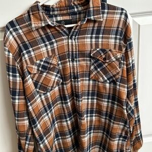 Men's Brown Plaid Shirt